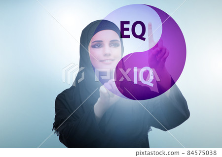 EQ and IQ skill concepts with businesswoman EQ and IQ skill concepts with businesswoman 84575038