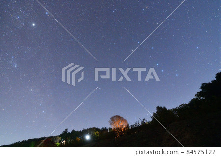 Hokuto Seven Stars and Cassiopeia facing the North Star in Nagasaka Town, Hokuto City 84575122