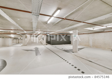 Interior design of a underground parking garage 84575146