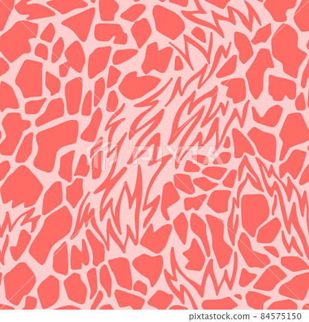 Abstract geometric seamless pattern. Abstract cut shapes with ragged edges. Stylized animal giraffe skin fur print texture. Fashion design for textile, fabric, backdrop or any surface. Abstract geometric seamless pattern. Abstract cut shapes with ragged edges. Stylized animal giraffe skin fur print texture. Fashion design for textile, fabric, backdrop or any surface. 84575150