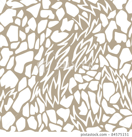 Abstract geometric seamless pattern. Abstract cut shapes with ragged edges. Stylized animal giraffe skin fur print texture. Fashion design for textile, fabric, backdrop or any surface. Abstract geometric seamless pattern. Abstract cut shapes with ragged edges. Stylized animal giraffe skin fur print texture. Fashion design for textile, fabric, backdrop or any surface. 84575151