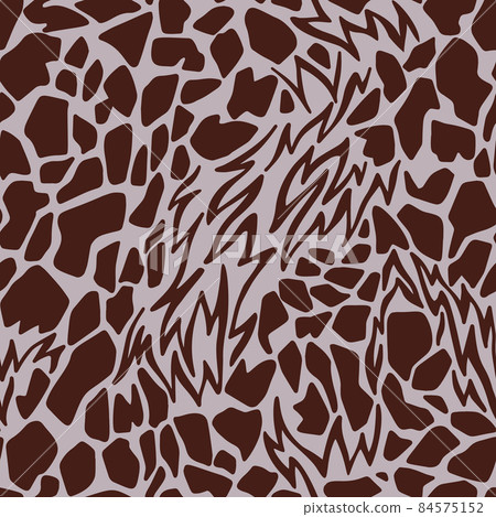 Abstract geometric seamless pattern. Abstract cut shapes with ragged edges. Stylized animal giraffe skin fur print texture. Fashion design for textile, fabric, backdrop or any surface. Abstract geometric seamless pattern. Abstract cut shapes with ragged edges. Stylized animal giraffe skin fur print texture. Fashion design for textile, fabric, backdrop or any surface. 84575152