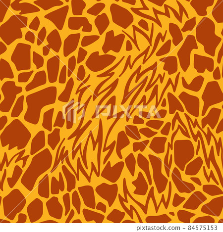 Abstract geometric seamless pattern. Abstract cut shapes with ragged edges. Stylized animal giraffe skin fur print texture. Fashion design for textile, fabric, backdrop or any surface. Abstract geometric seamless pattern. Abstract cut shapes with ragged edges. Stylized animal giraffe skin fur print texture. Fashion design for textile, fabric, backdrop or any surface. 84575153