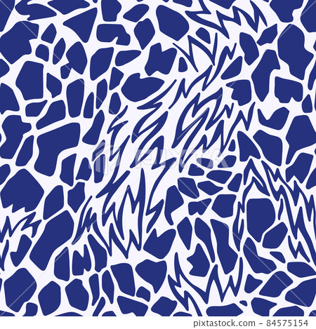 Abstract geometric seamless pattern. Abstract cut shapes with ragged edges. Stylized animal giraffe skin fur print texture. Fashion design for textile, fabric, backdrop or any surface. Abstract geometric seamless pattern. Abstract cut shapes with ragged edges. Stylized animal giraffe skin fur print texture. Fashion design for textile, fabric, backdrop or any surface. 84575154