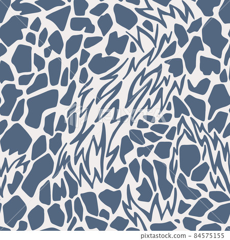Abstract geometric seamless pattern. Abstract cut shapes with ragged edges. Stylized animal giraffe skin fur print texture. Fashion design for textile, fabric, backdrop or any surface. Abstract geometric seamless pattern. Abstract cut shapes with ragged edges. Stylized animal giraffe skin fur print texture. Fashion design for textile, fabric, backdrop or any surface. 84575155
