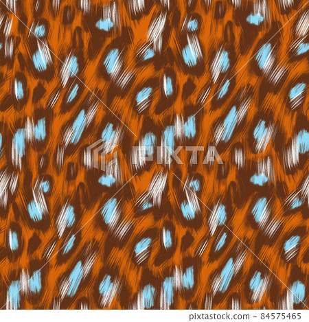Leopard spots seamless pattern. African animal fur skin print  leather background. Abstract spotted shapes ornament. Geometric elements. Textile and fabric fashion design. 84575465