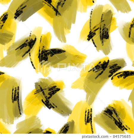 Abstract seamless pattern made of grunge brush strokes ornament. Paint smear background. Simple geometrical backdrop. 84575685