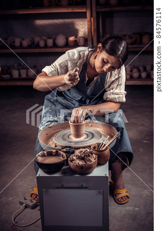 Manual production of ceramic products according to old recipes. 84576114