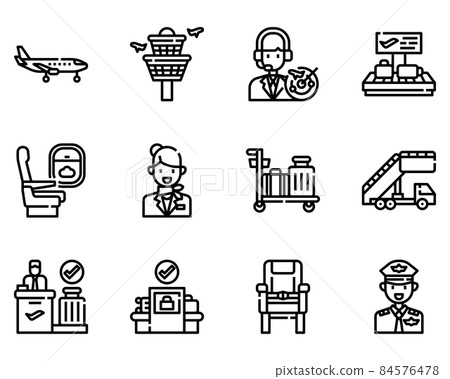 Airport outline icon and symbol for website, application 84576478