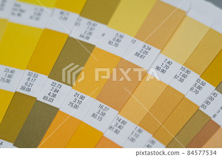 Palette of color shades. A sample of the chromaticity of the colors system. Reference colors of paints. Selective focus Palette of color shades. A sample of the chromaticity of the colors system. Reference colors of paints. Selective focus 84577534