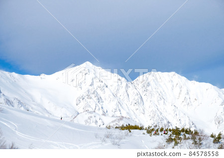 山脈和滑雪者 84578558