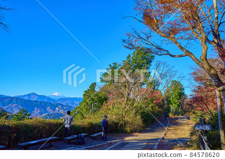 A distant view from Momijidai on the way from Mt. Takao in Hachioji, Tokyo toward Mt. 84578620