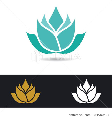 Lotus logo template vector icon Lotus logo template vector icon 84580327