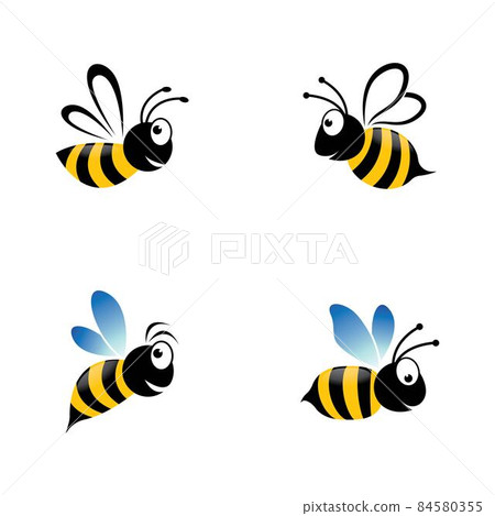 Bee logo vector icon illustration 84580355
