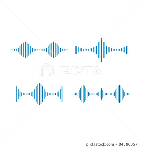 Sound wave logo vector icon Sound wave logo vector icon 84580357