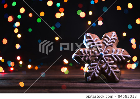 Homemade cookie on colorful background. 84583018