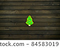 Homemade Christmas cookie on fark wooden table. 84583019