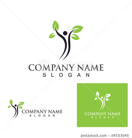 People health and leaf green logo and symbol People health and leaf green logo and symbol 84583048