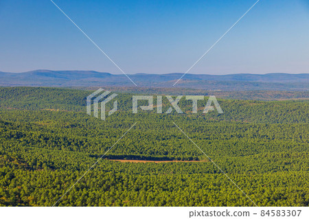 High angle view of Talimena National Scenic Byway High angle view of Talimena National Scenic Byway 84583307
