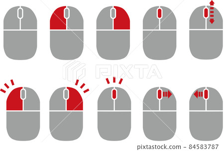 Gray mouse button operation method for personal computers Click, rotate, etc. Gray mouse button operation method for personal computers Click, rotate, etc. 84583787
