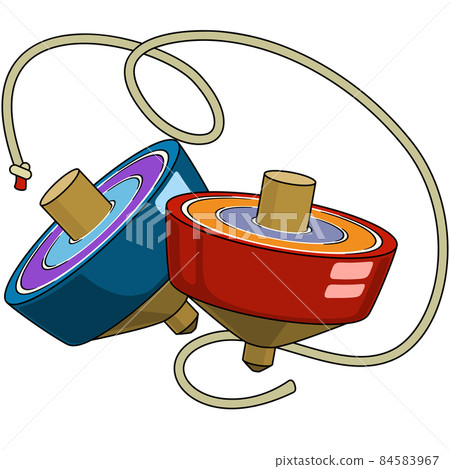 陀螺的插圖（帶輪廓） 84583967