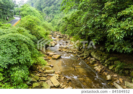Valley of the river with Beautiful forest in the mountains of Taiwan. 84584932