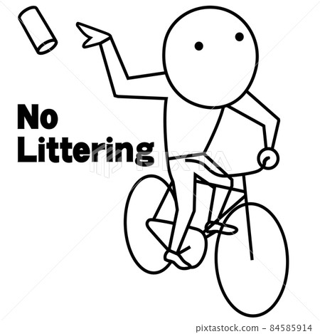 An undeliverable man who throws away empty cans while riding a bicycle 84585914