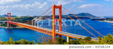 Hirado Ohashi Panorama [Hirado City, Nagasaki Prefecture] 84586104