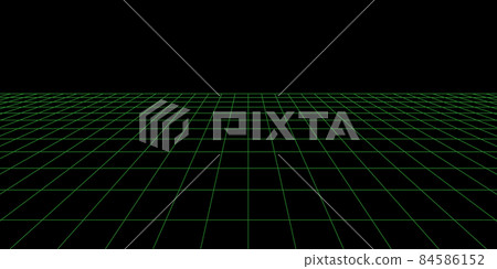 3d wireframe grid room. 3d perspective laser grid. Cyberspace black background with green mesh. Futuristic digital hallway space in virtual reality. Vector illustration 3d wireframe grid room. 3d perspective laser grid. Cyberspace black background with green mesh. Futuristic digital hallway space in virtual reality. Vector illustration 84586152