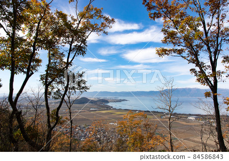 深秋八幡山徒步路線鳥瞰湖南平原和琵琶湖 84586843