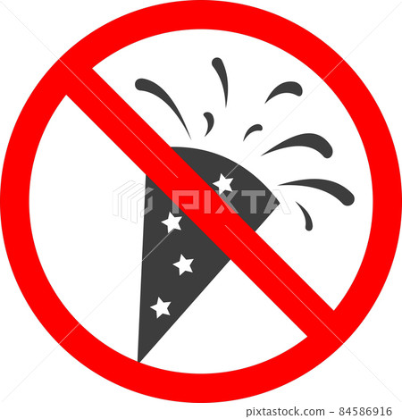 Ban on Christmas fireworks with confetti. Vector image. 84586916
