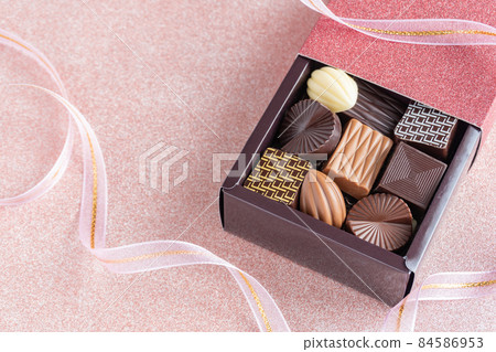Valentine image assorted chocolate and ribbon 84586953