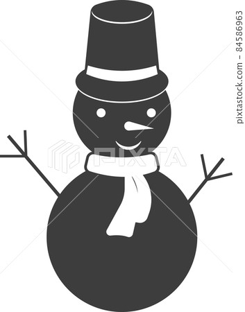 Christmas joyful snowman.A snowman with a bucket. 84586963