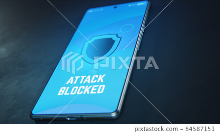 3D Render of smartphone with modern antivirus software 3D Render of smartphone with modern antivirus software 84587151