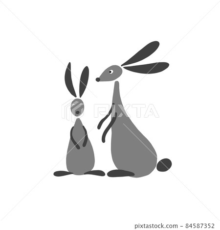Funny Art Rabbit isolated on white for your design Funny Art Rabbit isolated on white for your design 84587352
