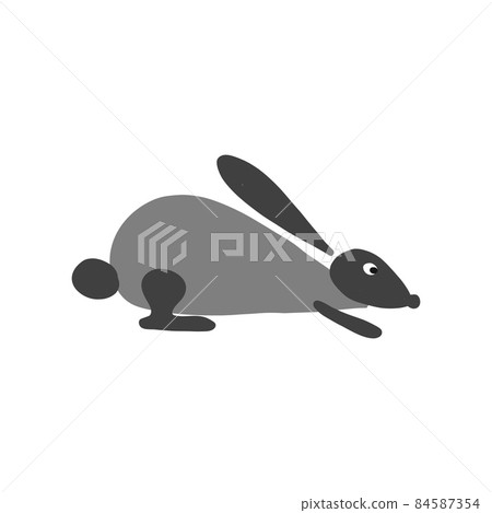 Funny Art Rabbit isolated on white for your design 84587354