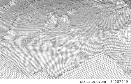 Abstract 3d wire-frame landscape. Blueprint style Abstract 3d wire-frame landscape. Blueprint style 84587449