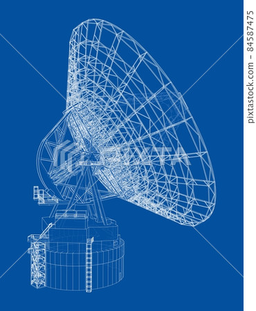 Radio Telescope concept outline 84587475