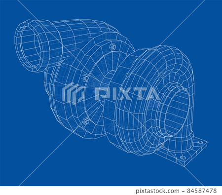 Automobile turbocharger concept outline 84587478