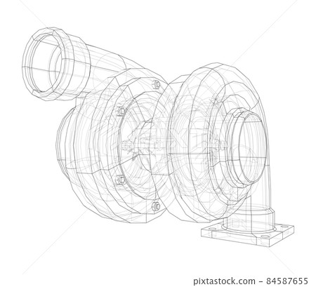 Automobile turbocharger concept outline 84587655