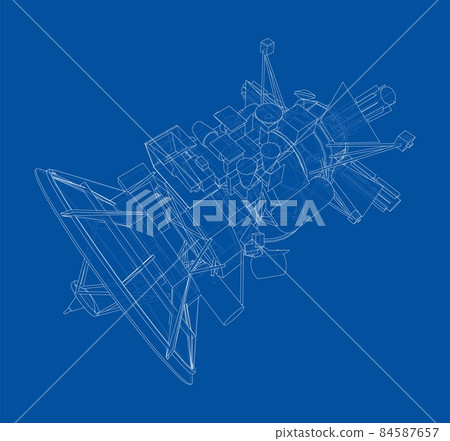 Communication satellite concept outline Communication satellite concept outline 84587657