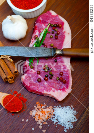 raw uncooked ribeye beef steak butcher selection raw uncooked ribeye beef steak butcher selection 84588235