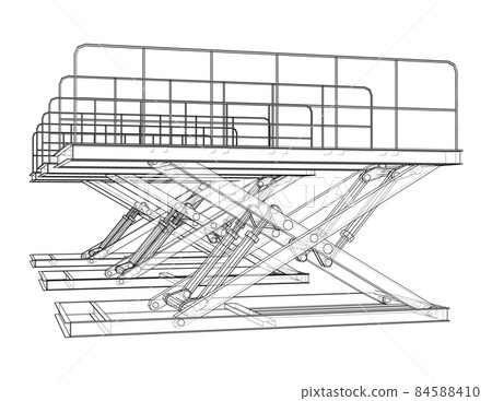 Scissors lift concept outline Scissors lift concept outline 84588410