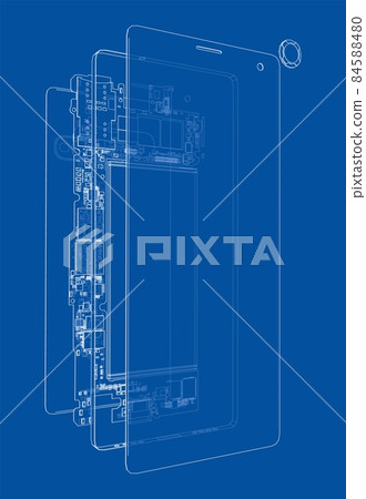 Disassembled smartphone concept outline 84588480