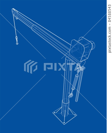 Davit or crane for boat. 3d illustration 84588543