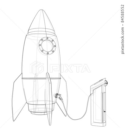 Electric Rocket Charging Station Sketch Electric Rocket Charging Station Sketch 84588552