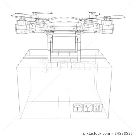 Delivery drone concept outline Delivery drone concept outline 84588555