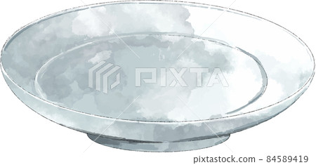 White plate watercolor style 84589419