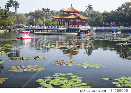 Beautiful scenics of Tainan Park used to call Zhong Shan Park. This beautiful historic park's first appearance on the island is around the Qing dynasty in Tainan, Taiwan. 84589606