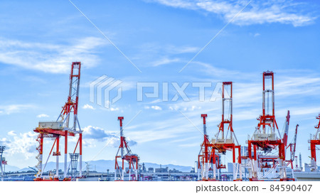 橫濱港門式起重機風景 橫濱港門式起重機風景 84590407